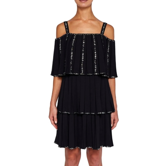 Ted Baker layered played beaded party dress - Picture 3 of 16